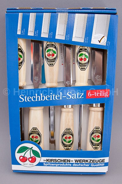 Stechbeitel-Set KIRSCHEN, 6-tlg. 6/10/12/16/20/26mm), Best-Nr. 1101SB